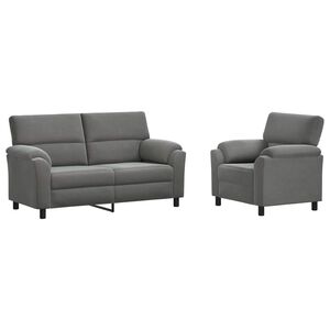 vidaXL Kanap&eacute; Szett 2 pcs S&ouml;t&eacute;tsz&uuml;rke B&aacute;rsony