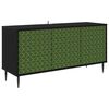 vidaXL TV szekr&eacute;ny GELEEN 102 x 33 x 51 cm Fekete T&ouml;lgy Szerelt Fa