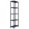 vidaXL fekete műanyag t&aacute;rol&oacute; polc 125 kg 60 x 30 x 180 cm