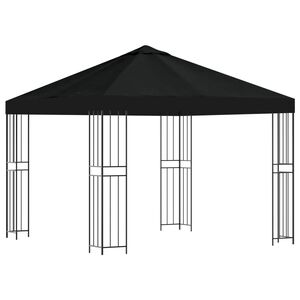 vidaXL Pavilon 3 x 3 m Fekete Poli&eacute;szter &eacute;s ac&eacute;l 190 gsm