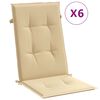 vidaXL 6 db melange b&eacute;zs sz&ouml;vet magas h&aacute;tt&aacute;ml&aacute;j&uacute; sz&eacute;kp&aacute;rna 120x50x4 cm