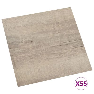 vidaXL 55 db tópszínű öntapadó PVC padlólap 5,11 m²