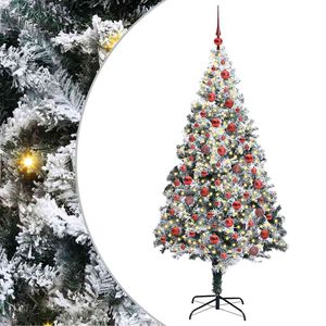 vidaXL Mű kar&aacute;csonyfa 300 LED-del Feh&eacute;r 180 cm PVC &eacute;s Ac&eacute;l &eacute;s Műanyag