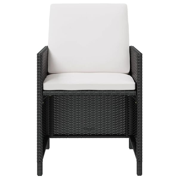 vidaXL 9 darabos fekete kültéri polyrattan és akácfa étkezőszett