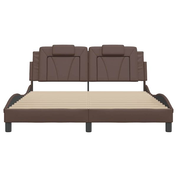 vidaXL barna műbőr &aacute;gykeret Viana matrac n&eacute;lk&uuml;l 160 x 200 cm