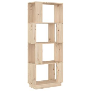 vidaXL t&ouml;m&ouml;r fenyőfa k&ouml;nyvszekr&eacute;ny/t&eacute;relv&aacute;laszt&oacute; 51 x 25 x 132 cm