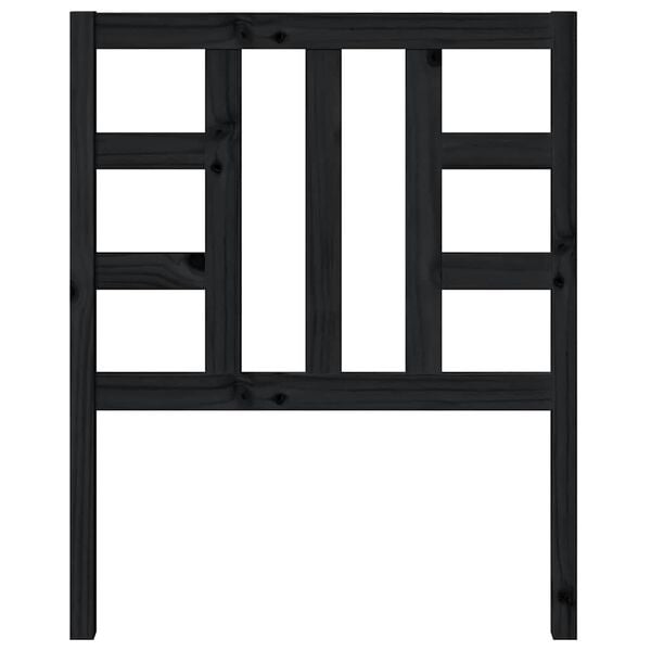 vidaXL fekete t&ouml;m&ouml;r fenyőfa &aacute;gyfejt&aacute;mla 81x4x100 cm