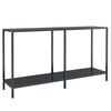 vidaXL fekete edzett &uuml;veg t&aacute;lal&oacute;asztal 140 x 35 x 75,5 cm