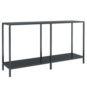 vidaXL fekete edzett &uuml;veg t&aacute;lal&oacute;asztal 140 x 35 x 75,5 cm