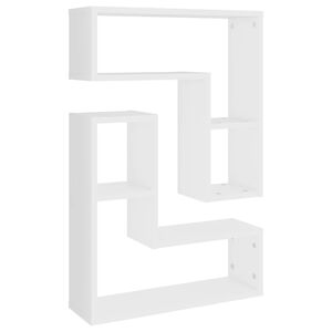 vidaXL 2 db feh&eacute;r szerelt fa fali polc 50 x 15 x 50 cm