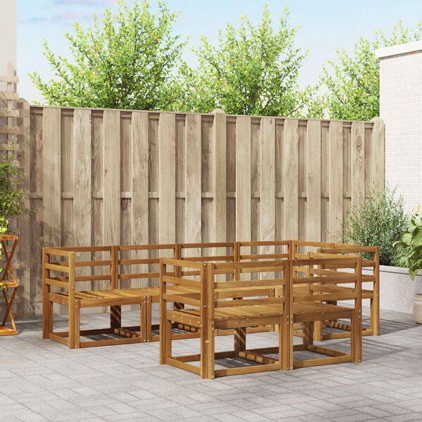 vidaXL K&uuml;lt&eacute;ri kanap&eacute; szett p&aacute;rn&aacute;val 7 pcs Term&eacute;szetes &eacute;s b&eacute;zs