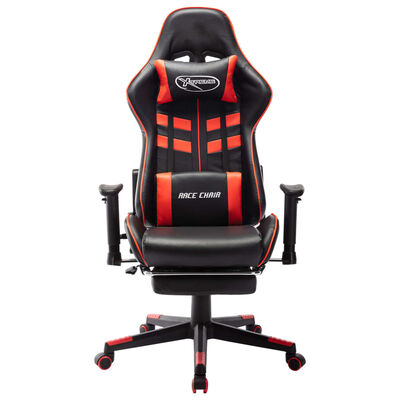 vidaXL fekete és piros műbőr gamer szék lábtámasszal