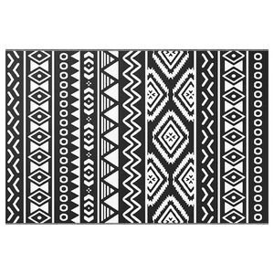 vidaXL k&uuml;lt&eacute;ri szőnyeg ARAKIL fekete 120x180 cm PP