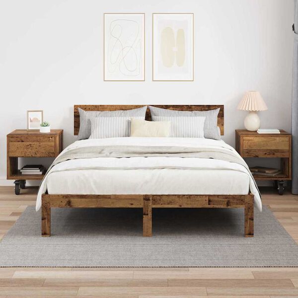 vidaXL &Eacute;jjeli asztal 2 pcs &Ouml;reg fa 40,5 x 40 x 48 cm Faanyag