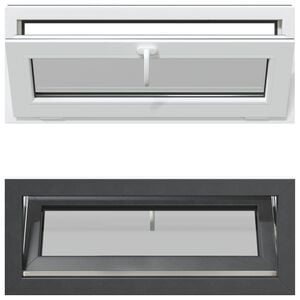 vidaXL Pinceablak RISOR 100 x 40 cm PVC &eacute;s &Uuml;veg Antracitsz&uuml;rke