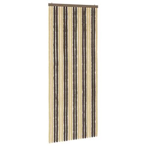 vidaXL Rovar F&uuml;gg&ouml;ny Chenille S&ouml;t&eacute;tbarna &eacute;s B&eacute;zs 90 x 220 cm 100% PP