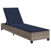 vidaXL sz&uuml;rke polyrattan napoz&oacute;&aacute;gy p&aacute;rn&aacute;kkal 55x200x25,5 cm