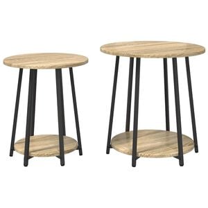 vidaXL Kisasztal k&eacute;szlet 2 db Sonoma T&ouml;lgy &eacute;s Fekete 50 x 50 x 51 cm