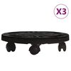 vidaXL 3 db fekete kerekes vir&aacute;gtart&oacute; &aacute;tm&eacute;rő 30 cm 170 kg