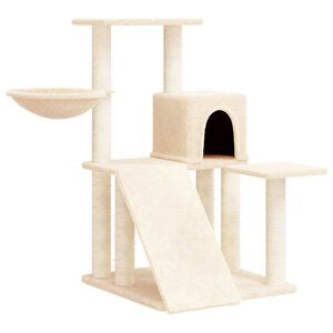 vidaXL kr&eacute;msz&iacute;nű macskab&uacute;tor sziz&aacute;l kapar&oacute;f&aacute;kkal 82 cm