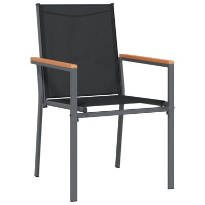 vidaXL 2 db fekete textilén és acél kerti szék 55 x 61,5 x 90 cm