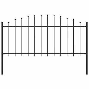 vidaXL fekete ac&eacute;l Woerden kerti ker&iacute;t&eacute;s l&aacute;ndzs&aacute;s tetejű 170 x 75 cm
