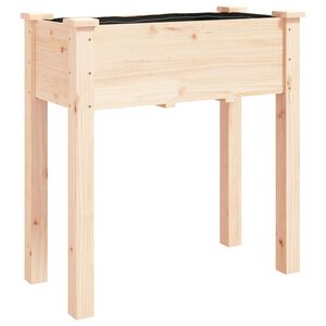vidaXL t&ouml;m&ouml;r fenyőfa kerti &uuml;ltetől&aacute;da b&eacute;l&eacute;ssel 71 x 37 x 76 cm