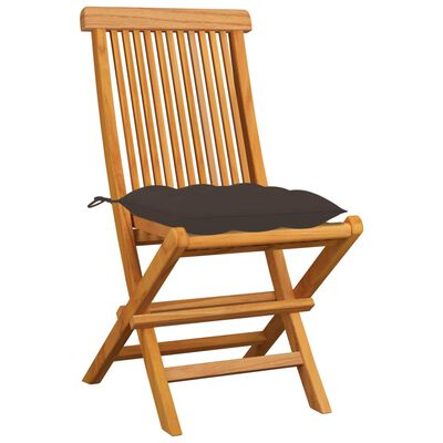 vidaXL 8 db tömör tíkfa kerti szék tópszínű párnával
