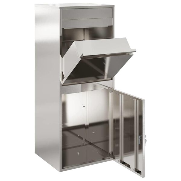 vidaXL Csomagz&aacute;r&oacute; doboz Ez&uuml;st 47,5 x 38 x 59 cm Rozsdamentes ac&eacute;l