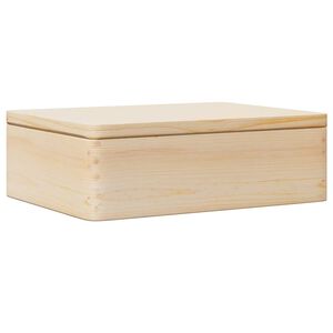 vidaXL Fa doboz fedővel 40x30x13 cm t&ouml;m&ouml;r fa fenyő