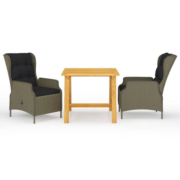 vidaXL 3 r&eacute;szes barna kerti &eacute;tkezőgarnit&uacute;ra