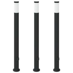 vidaXL 3 db rozsdamentes ac&eacute;lb&oacute;l k&eacute;sz&uuml;lt konnektoros oszlopl&aacute;mpa 110 cm IP44