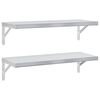 vidaXL 2 db ez&uuml;stsz&iacute;nű rozsdamentes ac&eacute;l fali polc 75 x 30 cm