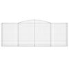 vidaXL 6 db íves horganyzott vas gabion kosár 400x50x140/160 cm