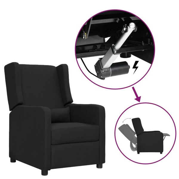 vidaXL fekete sz&ouml;vet fel&aacute;ll&aacute;st seg&iacute;tő fotel