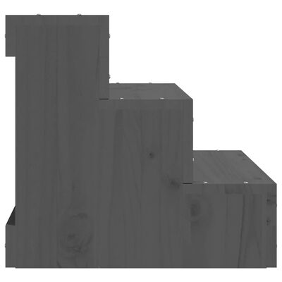 vidaXL tömör fenyőfa kisállat lépcső szürke 40 x 37,5 x 35 cm