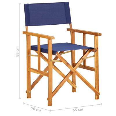 vidaXL 2 db kék tömör akácfa rendezői szék