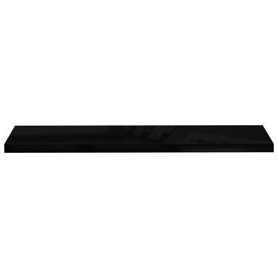 vidaXL magasfényű fekete MDF lebegő fali polc 120 x 23,5 x 3,8 cm