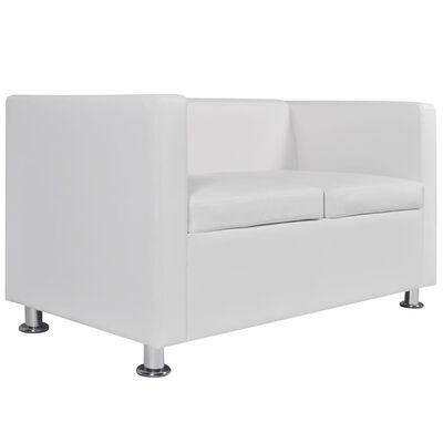 vidaXL fehér 2-személyes műbőr kanapé