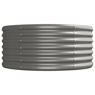 vidaXL szürke porszórt acél kerti magaságyás 440x80x36 cm