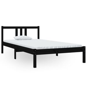 vidaXL fekete t&ouml;m&ouml;r fa &aacute;gykeret 100 x 200 cm