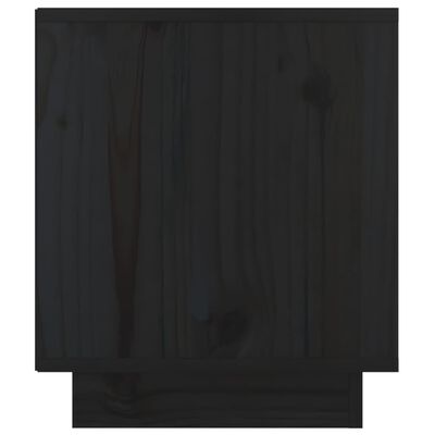vidaXL 2 darab fekete tömör fenyőfa éjjeliszekrény 40 x 34 x 40 cm
