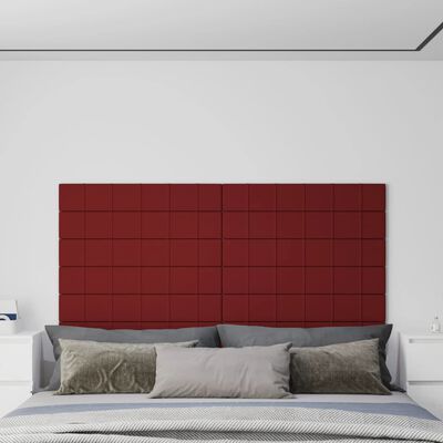 vidaXL 12 db bordó szövet fali panel 90x15 cm 1,62 m²