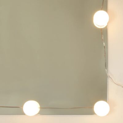 vidaXL magasfényű fehér fésülködőasztal LED-del 90x40x132,5 cm