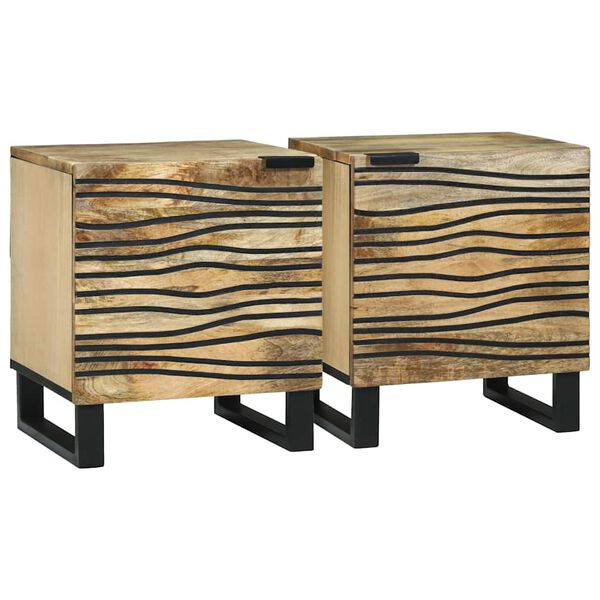 vidaXL &Eacute;jjeliszekr&eacute;ny 2 pcs Barna 40 x 33 x 46 cm T&ouml;m&ouml;r ak&aacute;cfa