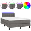 vidaXL sz&uuml;rke műbőr rug&oacute;s &eacute;s LED-es &aacute;gy matraccal 120x190 cm