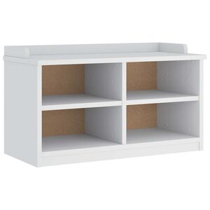 vidaXL SANDNES feh&eacute;r t&ouml;m&ouml;r fenyőfa előszobapad 87x40x50 cm