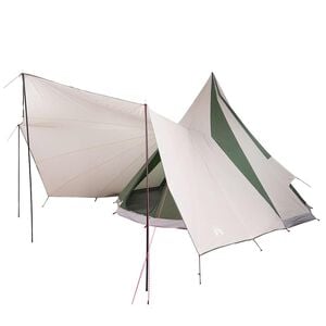 vidaXL Tipi s&aacute;tor tetővel t&aacute;rol&oacute;val Z&ouml;ld 510 x 690 x 330 cm taft