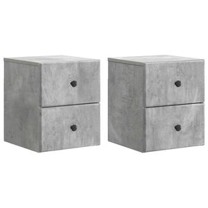 vidaXL Fali &eacute;jjeli szekr&eacute;ny 2 db Betonsz&uuml;rke 34,5 x 33 x 40 cm