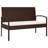 vidaXL barna polyrattan kerti pad p&aacute;rn&aacute;val 105 cm